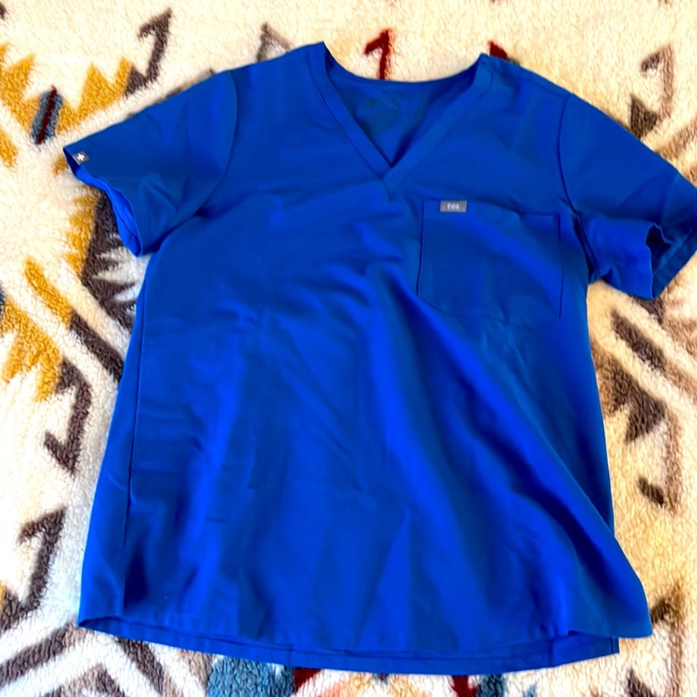 Figs Catarina One-pocket royal blue scrub top